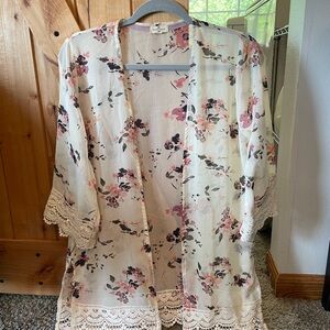 Floral Lace Kimono Cardigan